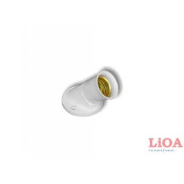 Đui chếch E27 Thương Hiệu LIOA lắp với bóng đèn LED và compact