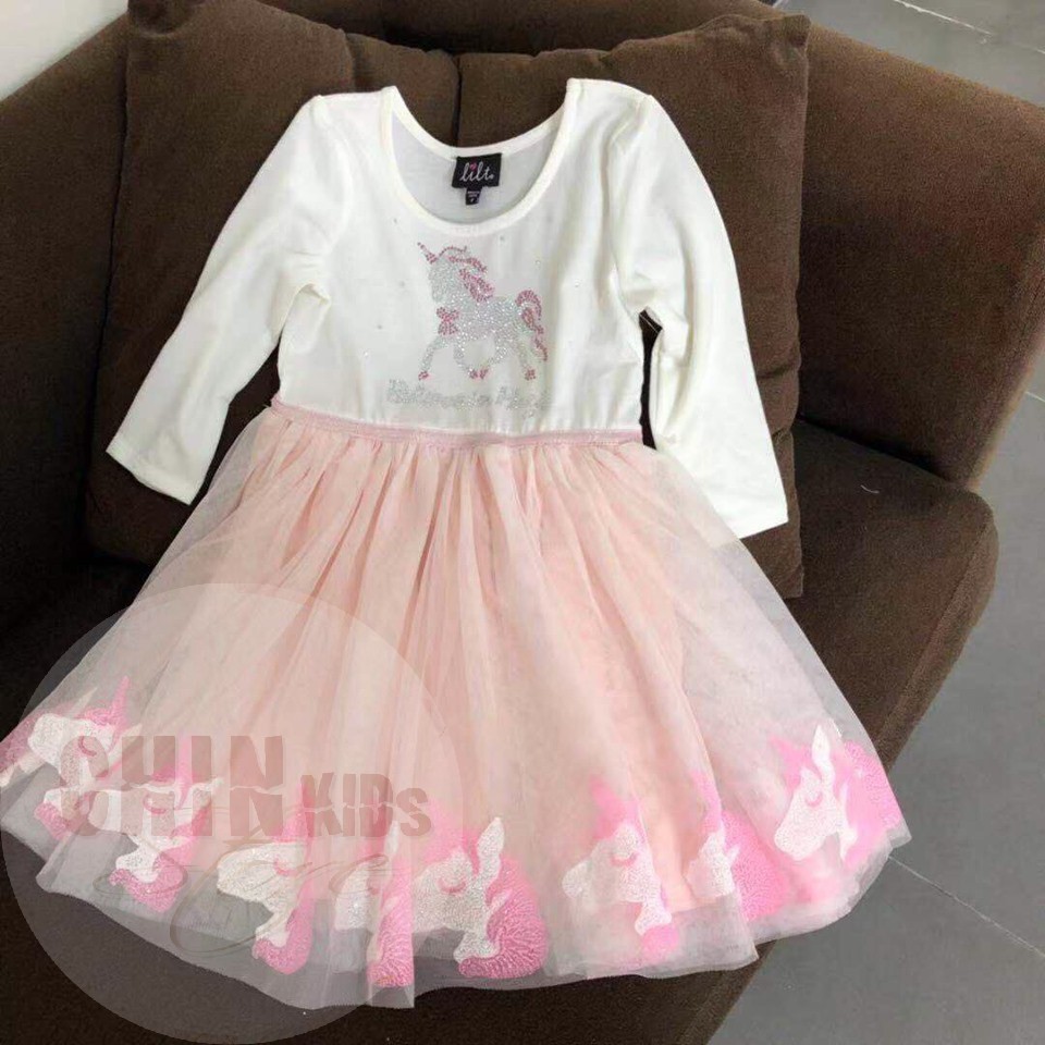 [Size 2-10] Váy bé gái dài tay xuất xịn Zunie