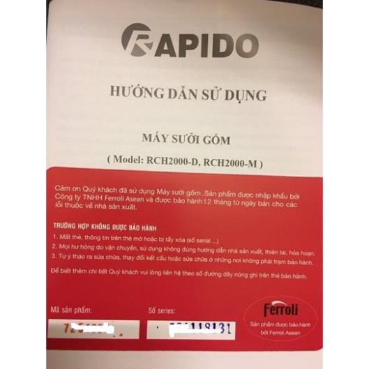 Máy sưởi gốm Rapido RCH2000 nhà tắm không gây khô da, quạt sưởi ấm mini mùa đông cho bé tiêu chuẩn Châu Âu