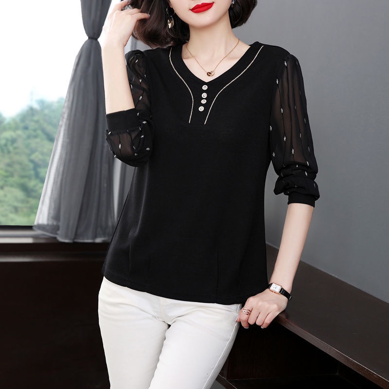 Áo Thun Tay Dài Thời Trang Dành Cho Nữ Trung Niên