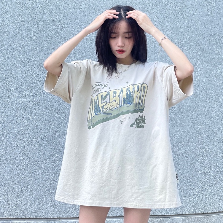 Áo thun tay lỡ in GẤU BEERBRO form rộng unisex nam nữ