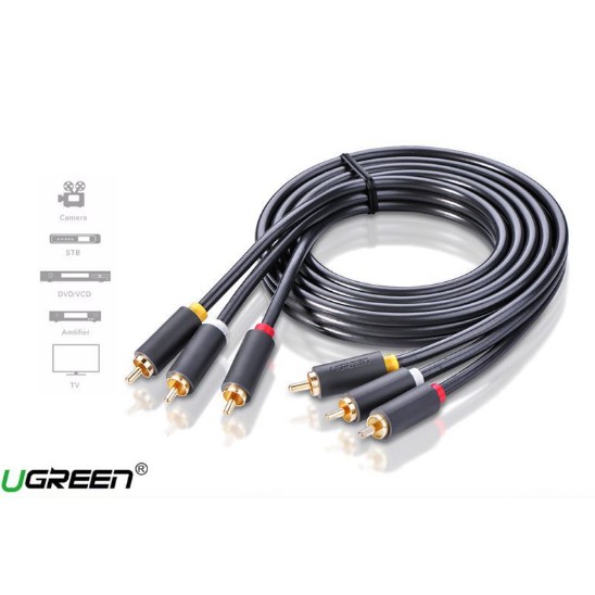 Cáp Audio 3RCA Male To 3RCA Male UGREEN AV105 Cao Cấp