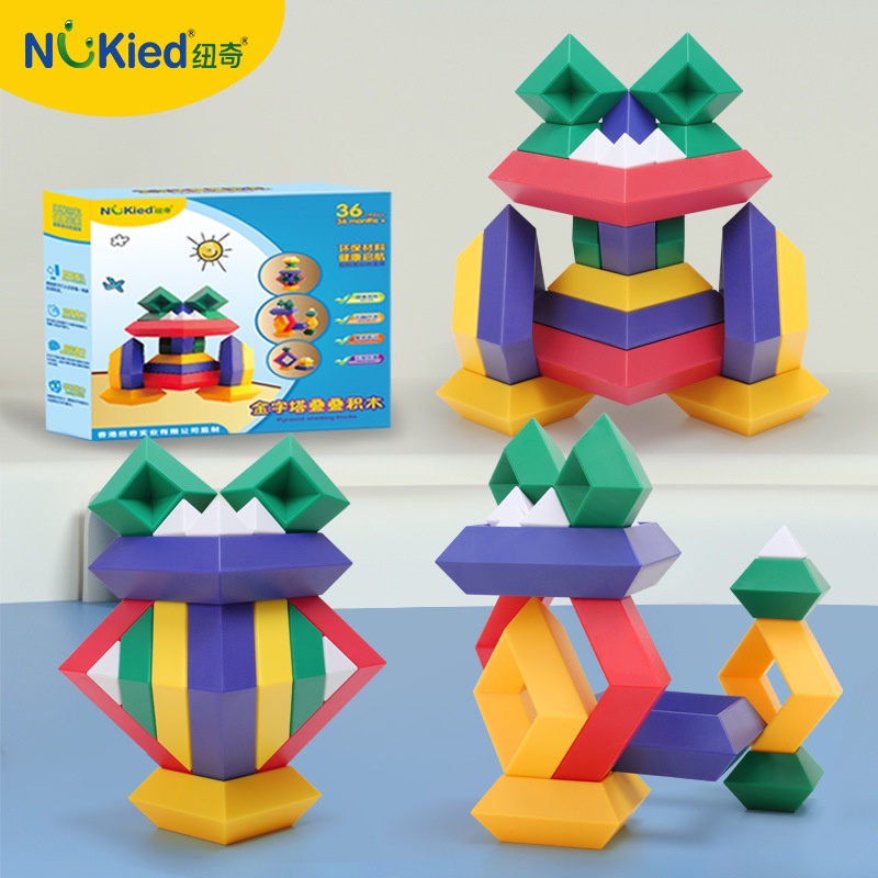 Bộ Đồ Chơi Lắp Ráp Kim Tự Tháp Thông Minh Cho Bé 2-4 - 3-6 Tuổi