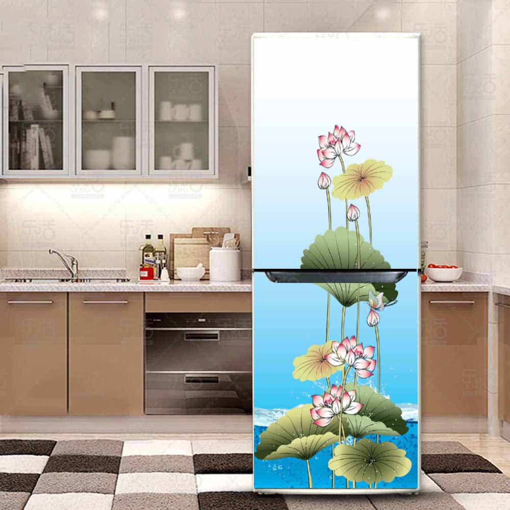 DECAL DÁN TRANG TRÍ TỦ LẠNH HOA SEN