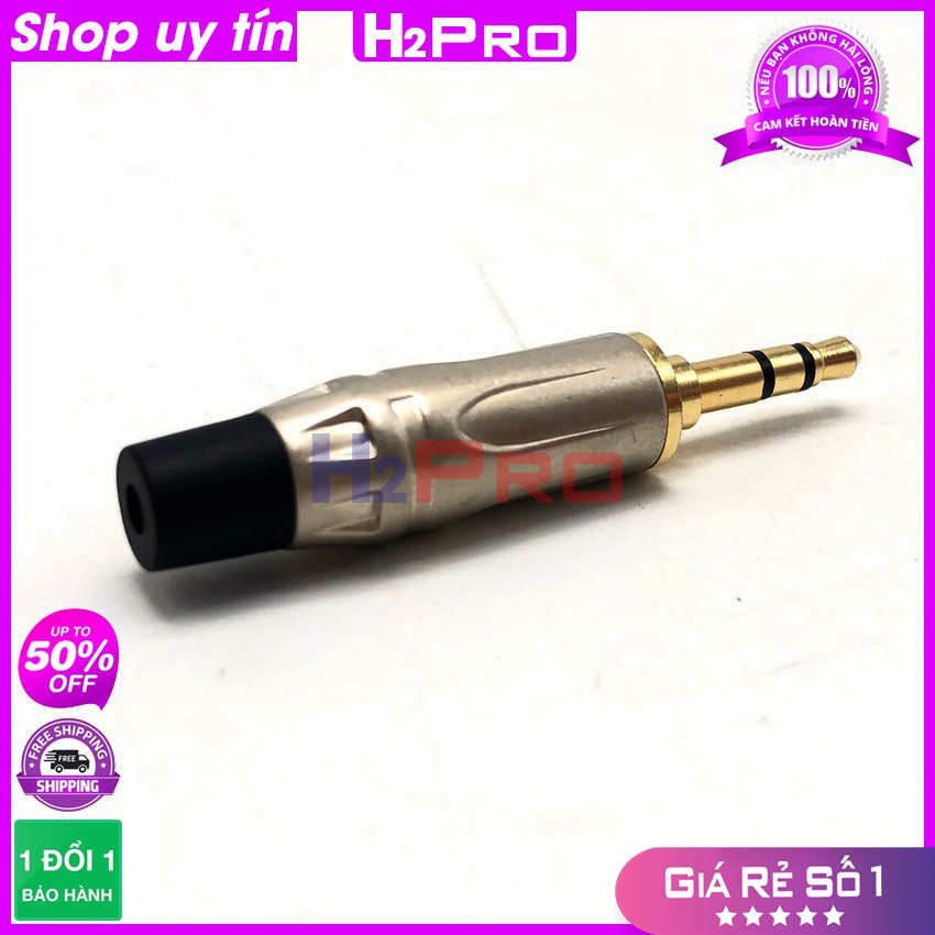 Jack 3.5Mm 3Ly 3 Khấc Đầu Đồng Pha Chống Sôi-Nhiễu, Jack Rắc Audio Stereo 3.5 Mm Cao Cấp Dùng Để Hàn Dây-H2Pro Audio
