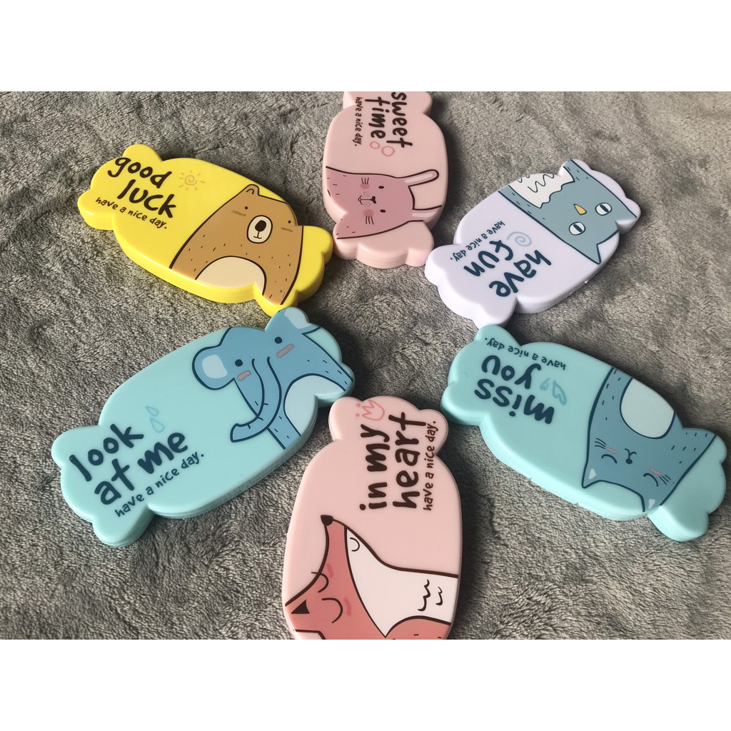 Bộ Gương Lược Cầm Tay Hình Viên Kẹo Siêu Dễ Thương Nhiều Mẫu Đa Dạng