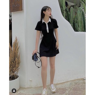 Đầm viền trắng H3141 (hình thật)
