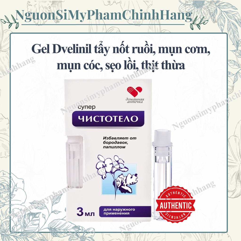 Gel tẩy nốt ruồi, mụn cóc, mụn thịt, tàn nhang, sẹo lồi Develinil của Nga