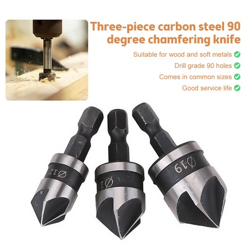 AIDEEPEN Set 3 mũi khoan lục giác 1/4inch dành cho làm gỗ kim loại