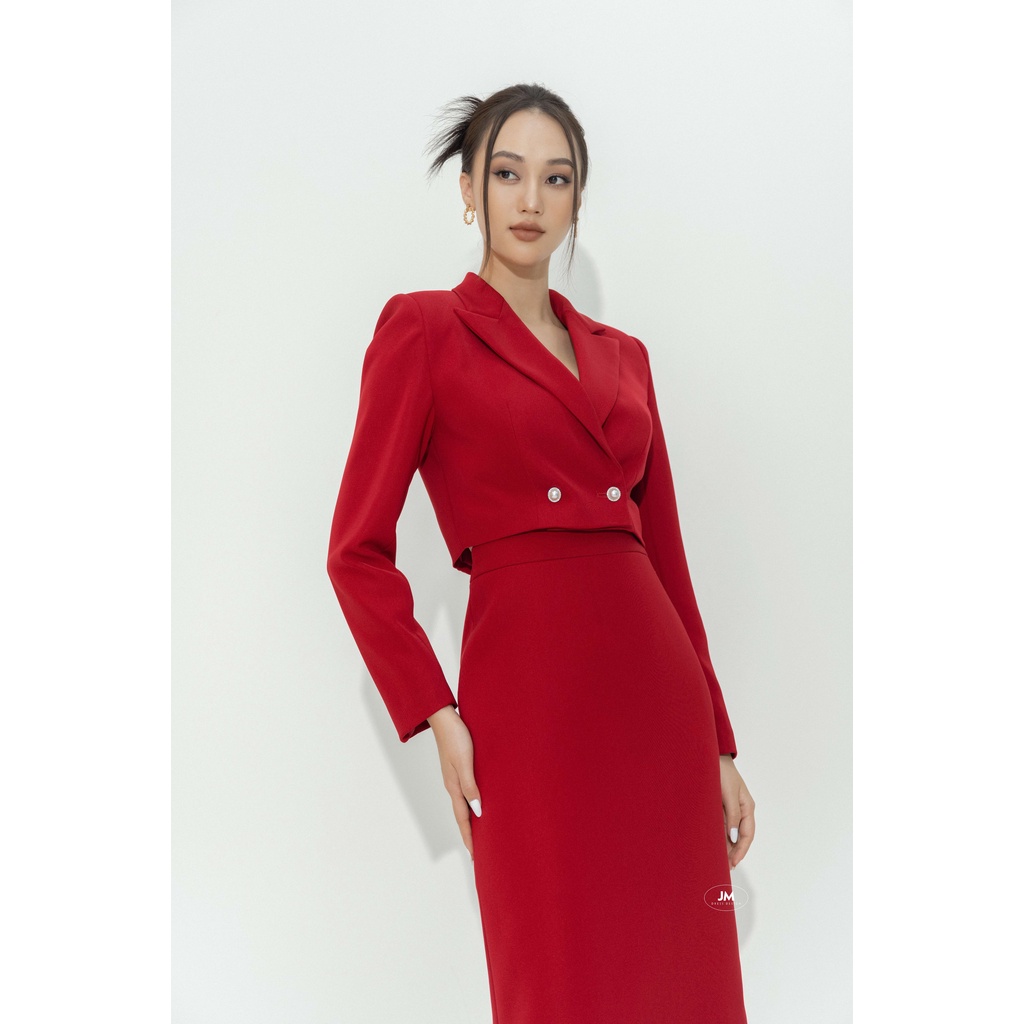 Áo Vest Lửng JM Đệm Vai Dày Dáng Croptop Dài Tay 5P04.2112KT