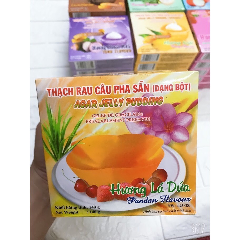 Bột Thạch Rau Câu Pha Sẵn KONNYAKU và AGAR JELLY PUDDING Hộp 140g Đủ Vị