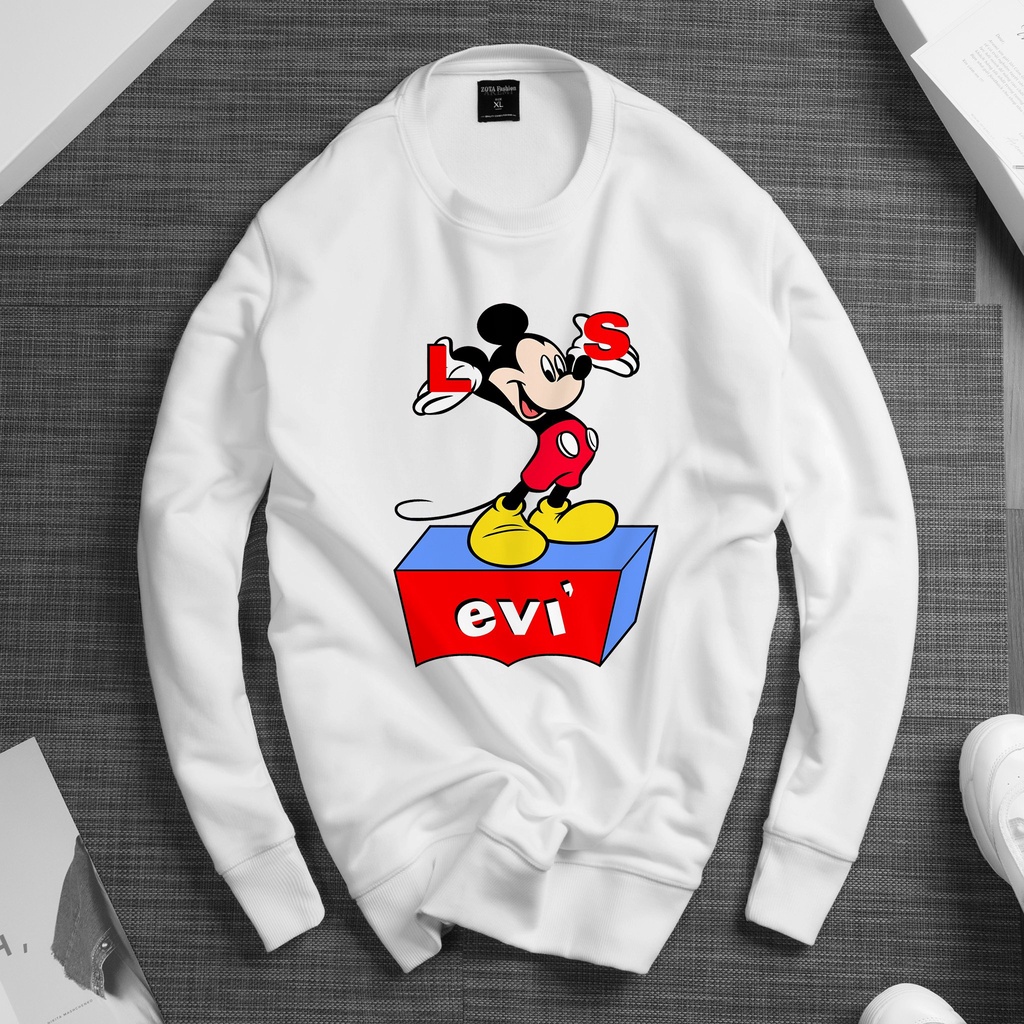 Áo thun in Nỉ Cotton Nam Nữ Unisex dài tay không cổ - Áo sweater cổ tròn chất poly Thái thu đông giữ nhiệt BST-1.4 | BigBuy360 - bigbuy360.vn