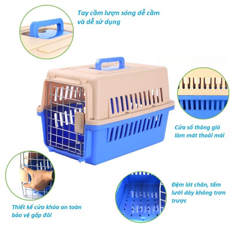 Lồng vận chuyển Pet (Size S), Lồng hàng không cho chó, mèo,Thú cưng từ 1-7 kg