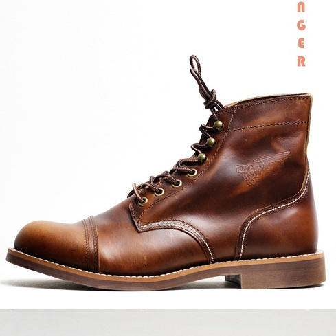 Giày boot nam cao cổ màu nâu REDWING IRON, giày da thật cổ điển TONKIN