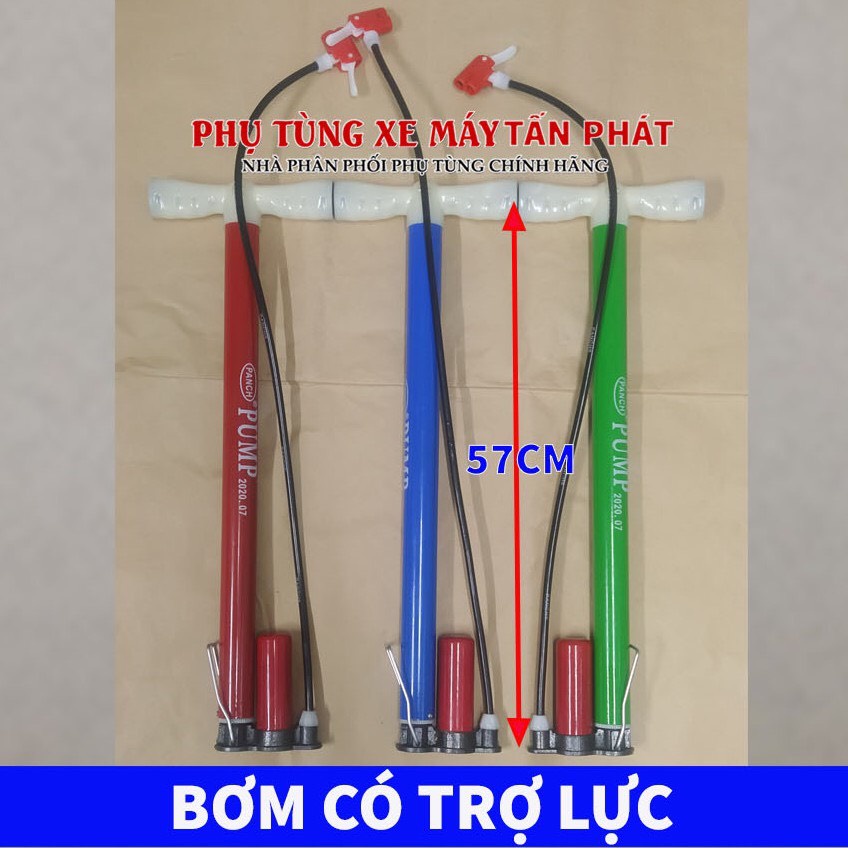 ống bơm xe đạp, xe máy cố bình bơm trợ lực loại tốt dài 57cm