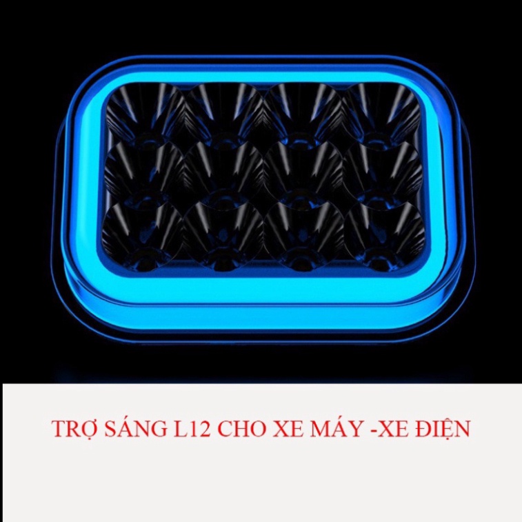 Đèn trợ sáng xe máy điện, xe máy L12 đổi màu 9 Led Công Suất 17W Có Thể Lắp vào Phuộc, Chân Gương, Mặt Nạ