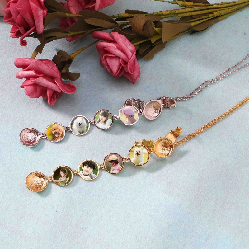 Flgo Vòng cổ Mặt Ảnh Tùy Chỉnh Kỷ Niệm Cho Nữ
