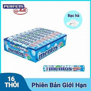 Kẹo Gum Không Đường Mentos Pure Fresh Dạng Thỏi Hương Bạc Hà ( Hộp 16 Thỏi)