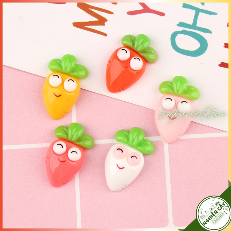 Phụ kiện Carot nhựa nhiều màu trang trí tiểu cảnh, cây cảnh, sen đá