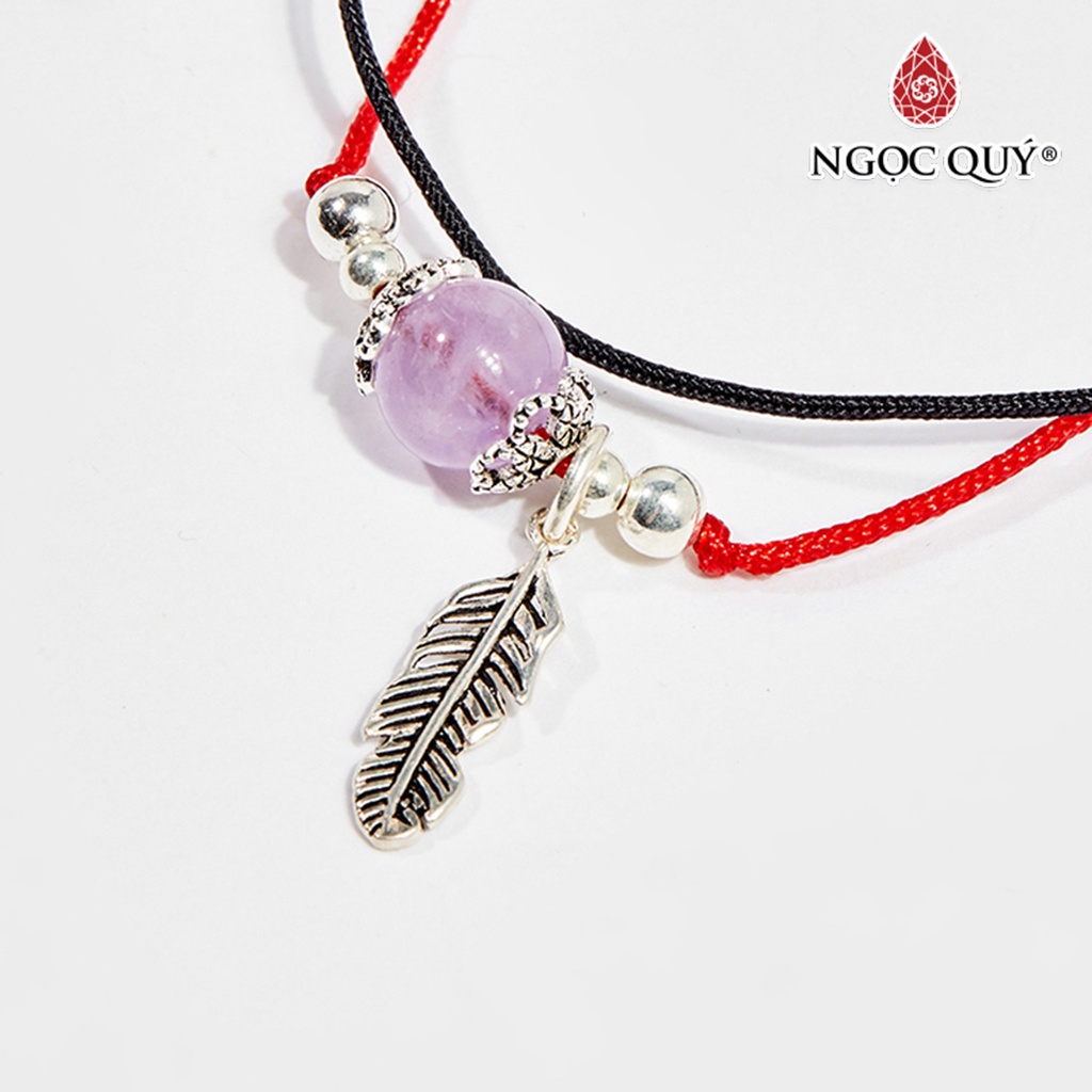 Vòng tay thắt dây đỏ TA tím - Ngọc Quý
