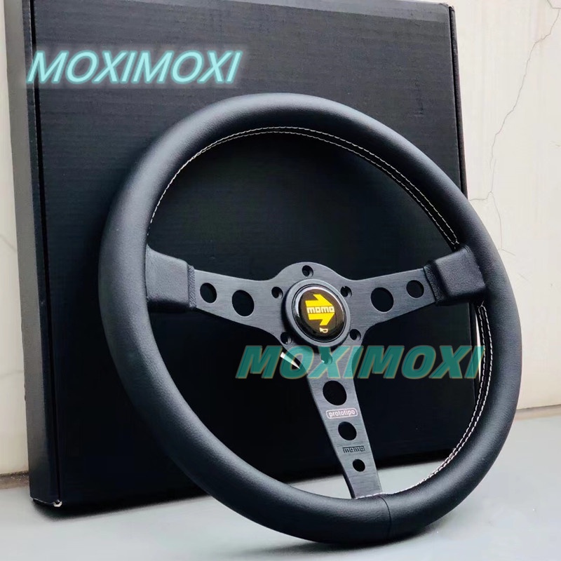 Momo Vô Lăng Da Cao Cấp 14 inch Kèm logo momo