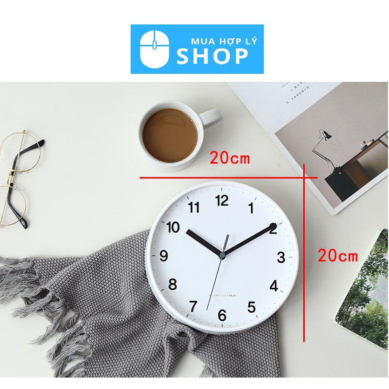 ĐỒNG HỒ HÀN QUỐC MJK TREO TƯỜNG MINI 8 INCH TỐI GIẢN PHONG CÁCH BẮC ÂU - Hàng Nhập Khẩu