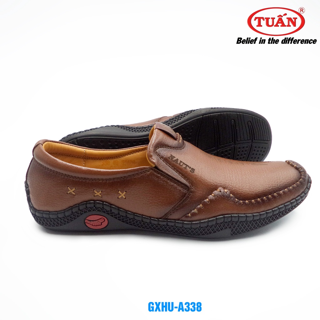 Giày da nam giày mọi nam quai da bò nhập khẩu đế cao su thương hiệu Tuấn GXHU-338