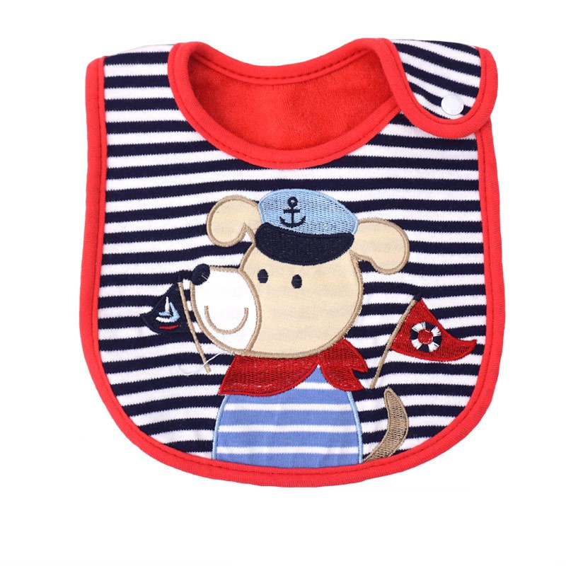 Yếm Ăn Vải Cotton Chống Thấm Nước In Hoạt Hình Động Vật Dễ Thương Cho