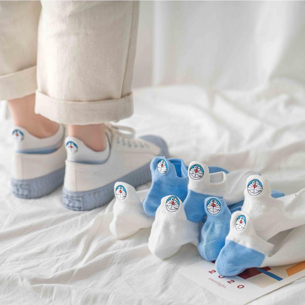 Tất Nữ Hoạt Hình Mivino In Gót Doremon Xanh Ngộ Nghĩnh Tn80