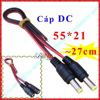 Cáp dc 5.5x2.1 đực/cái 27cm