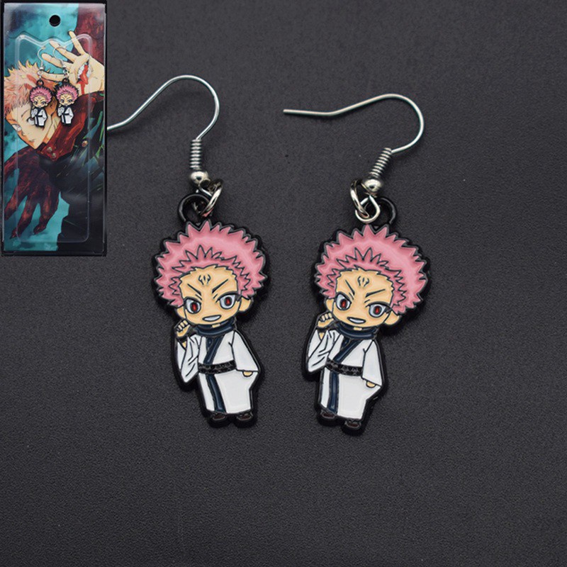 Anime Jujutsu Kaisen Stud Earring Yuji Itadori Satoru Gojo Acrylic Earrings Resin Epoxy Jewelry