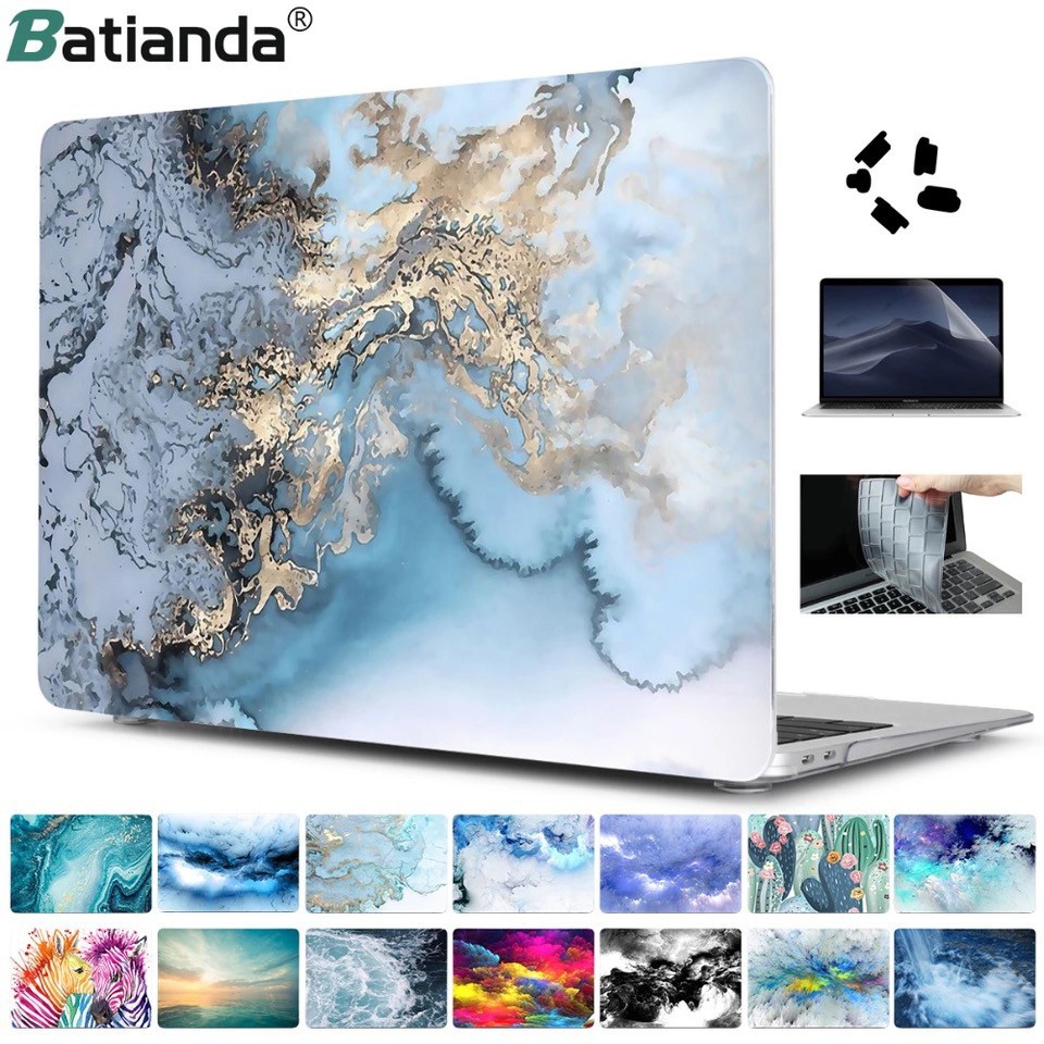 Ốp Laptop Batianda Cho Macbook Pro 13.3/15.4/16 2020 Air Retina 11 13 12 15 A2159/2179/2141 Họa Tiết Vân Đá