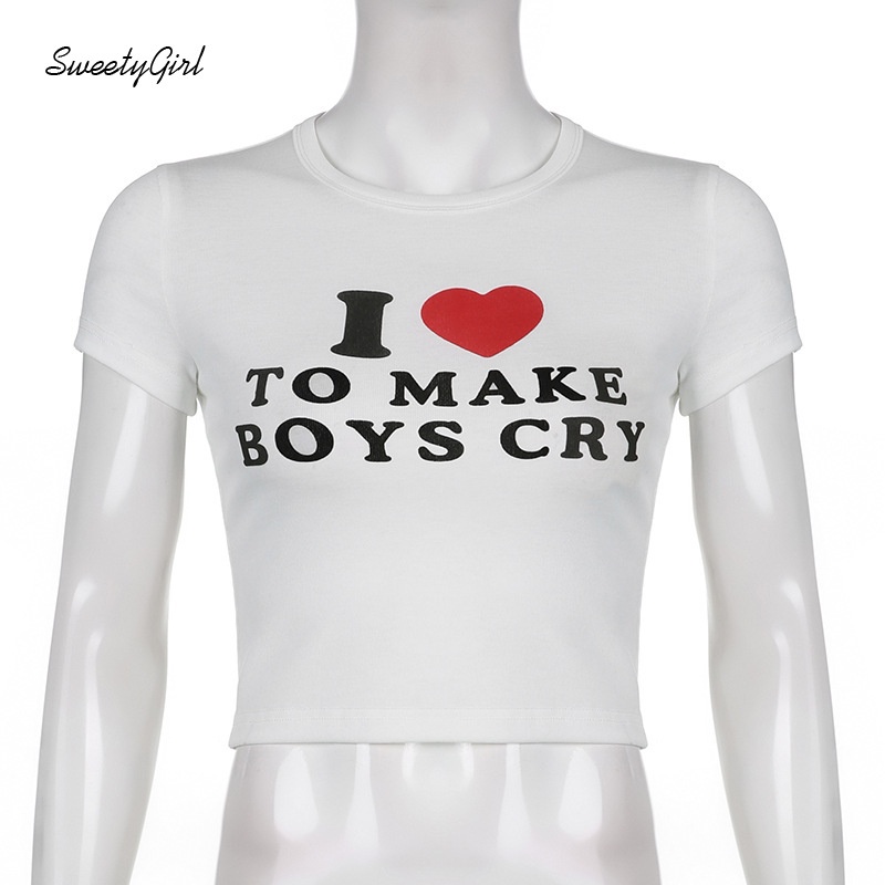 Áo Crop Top Mỏng Cổ Tròn Tay Ngắn In Chữ Thời Trang Dành Cho Nữ 2022