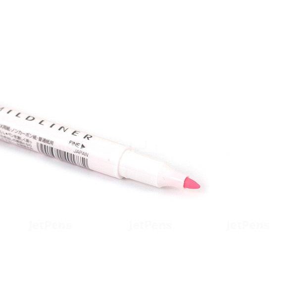 Bút đánh dấu hai đầu Zebra Mildliner Double-Sided Highlighter – Fine/Bold – Màu hồng (Mild Pink)