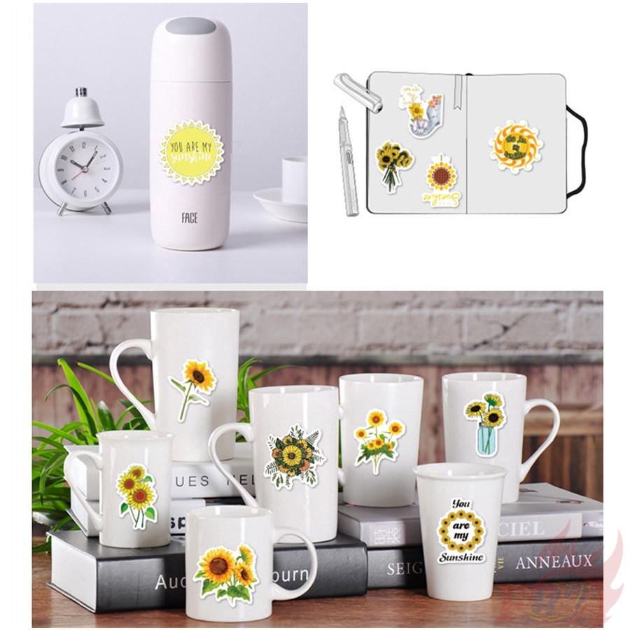 Bộ 50 miếng hình dán dán họa tiết hoa hướng dương You are my sunshine