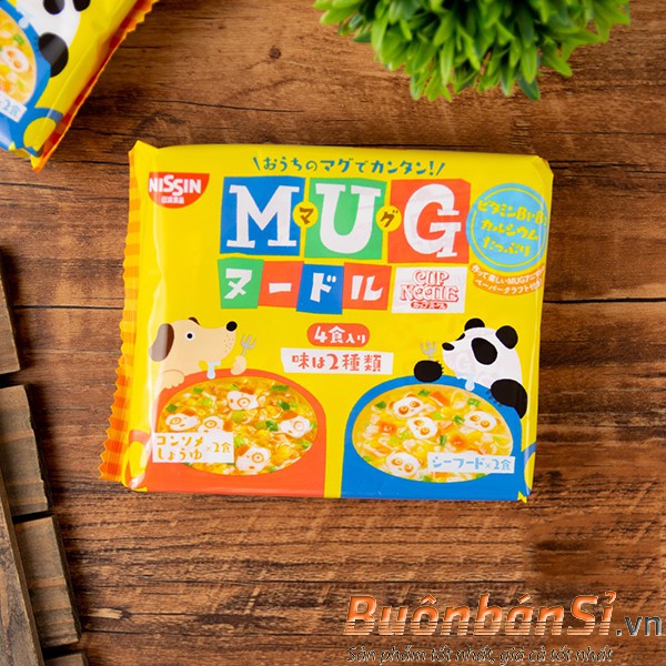 Mì Ăn Liền Mug Nissin Vị Thịt Heo Nhật Bản – Dành Cho Bé (1 gói lớn có 4 gói nhỏ)