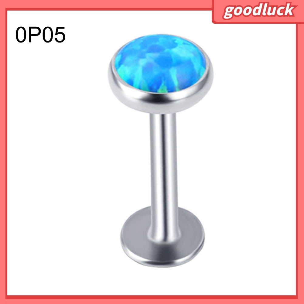 1Pc Đàn ông Phụ nữ Faux Opal Labret Lip Ring Ear Stud Earring Body Xuyên Đồ trang sức