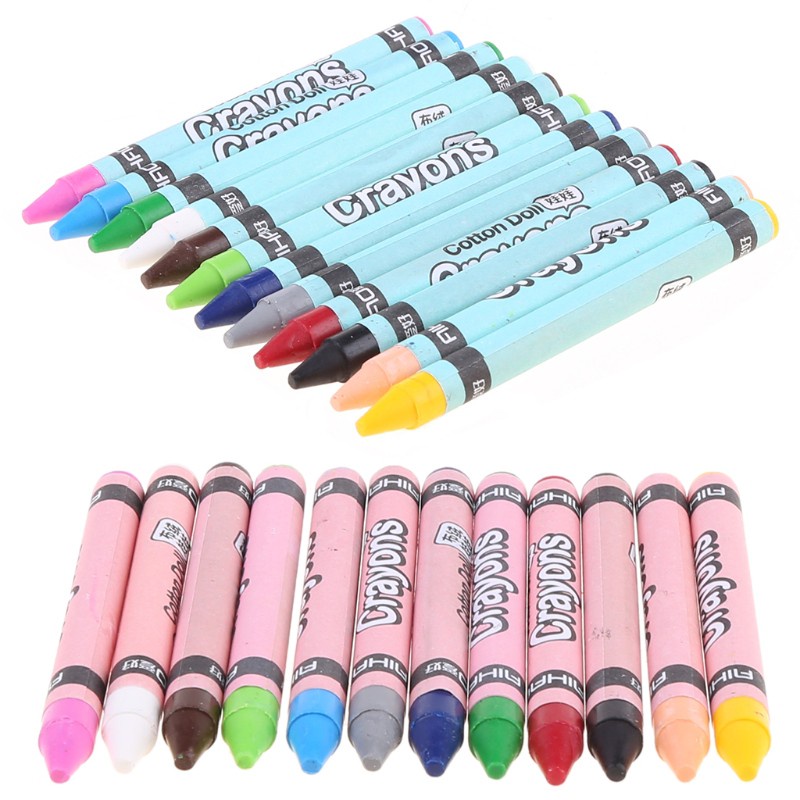 1 Bộ Sáp Màu 8 / 12 / 24 Màu Cho Bé Vẽ Tranh