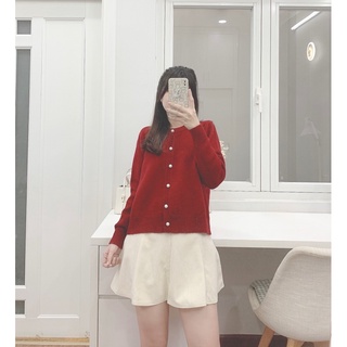 Áo cardigan trơn basic nút ngọc