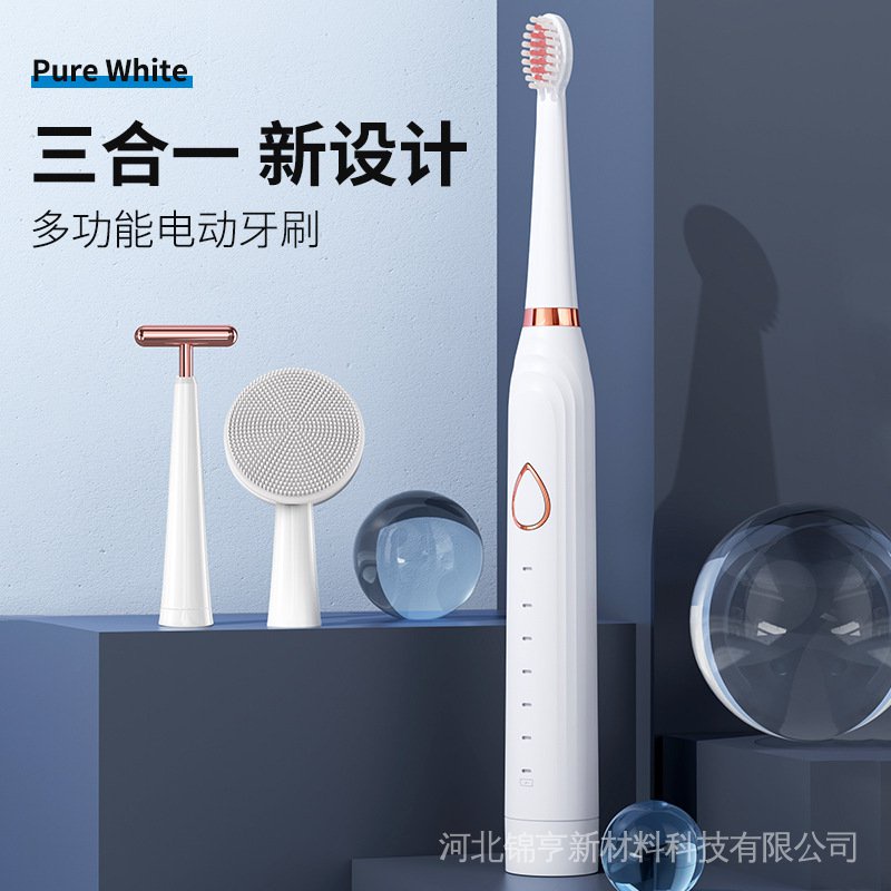 Bàn chải đánh răng điện lông mềm 6 tốc độ sạc USB dành cho người lớn