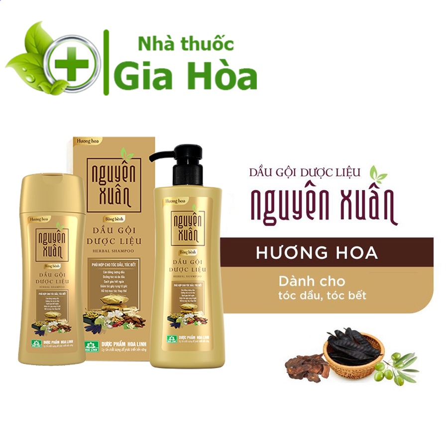 Dầu gội dược liệu Nguyên Xuân Bồng bềnh (Vàng) dành cho tóc dầu, tóc bết - Dược phẩm Hoa Linh