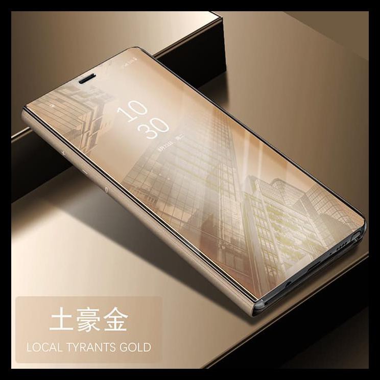 Ốp Lưng Nắp Gập Tráng Gương Cao Cấp Cho Samsung A8 - A8 Plus 2018 Sview - A8 2018 Đen