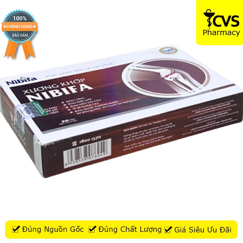 Xương Khớp NIBIFA hộp 20 viên hỗ trợ tăng cường khí huyết &amp; mạnh gân cốt - Cvspharmacy