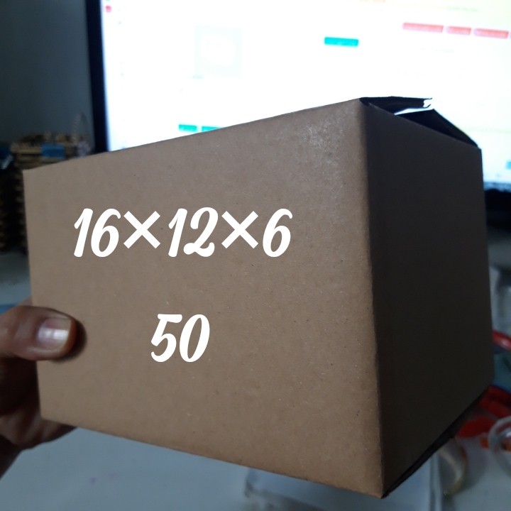 combo 50 hộp carton 16x12x6 cm