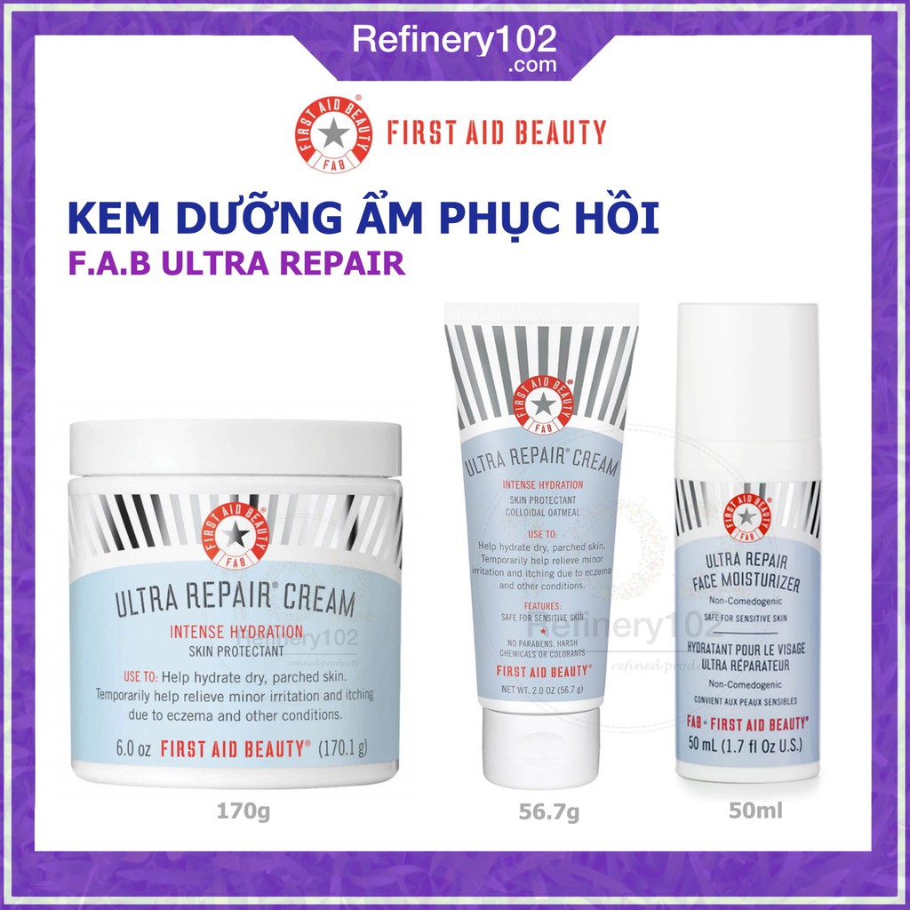 Kem dưỡng ẩm phục hồi First Aid Beauty Ultra Repair CREAM Intense Hydration và Face MOISTURIZER [Bill Sephora]