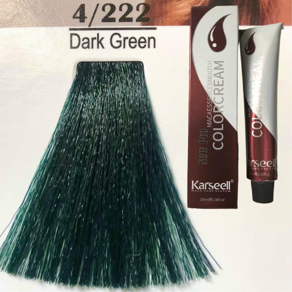 Thuốc Nhuộm Tóc Cao Cấp Karseell Italy Màu Rêu 4/222 Dark Green Hair Dye Cream