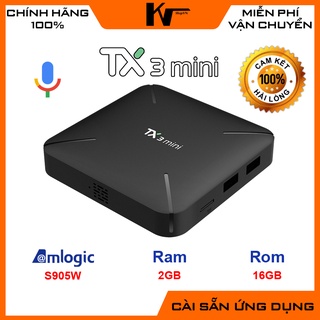 Mua Android TV Box TX3 mini - H  Ram 2GB  Bộ nhớ 16GB  Hệ điều hành AndroidTV   Tìm kiếm giọng nói