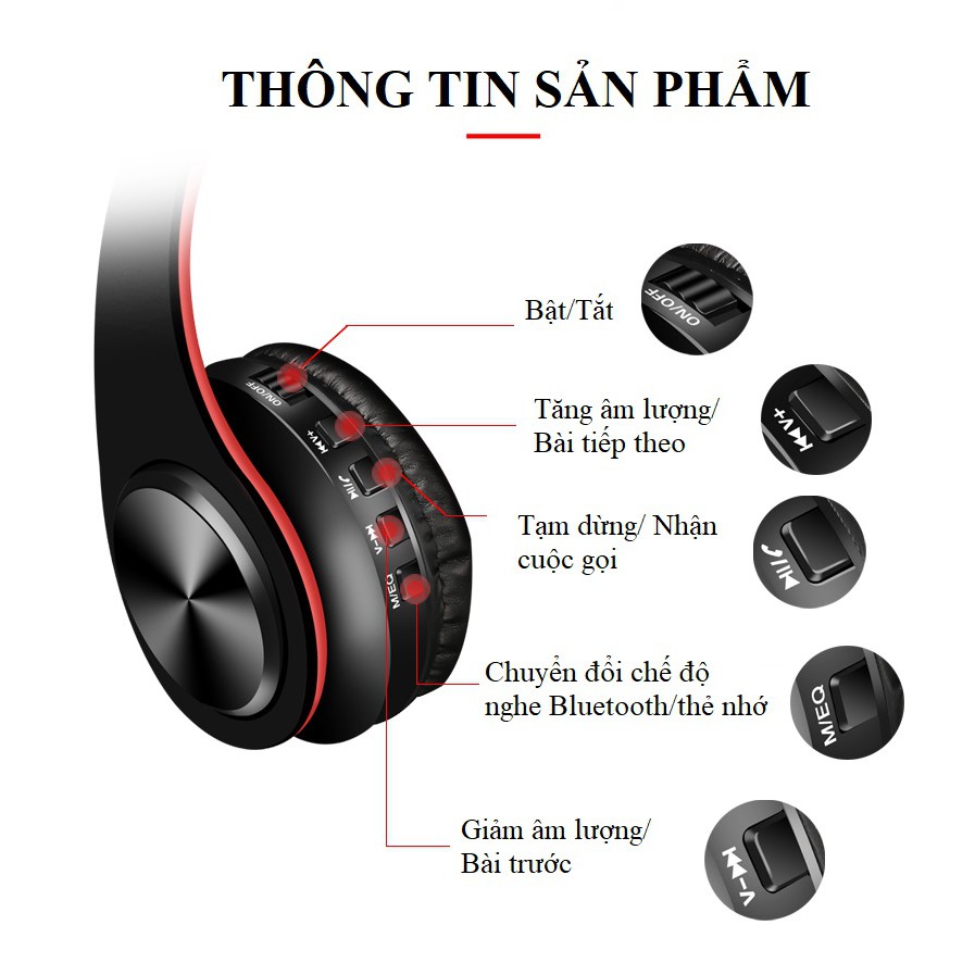 Tai nghe Chụp Tai ❤️FREESHIP❤️ Tai Nghe Bluetooth Âm Thanh Sống Động - Tai Nghe Không Dây HZ-B7 Có Khe Thẻ Nhớ