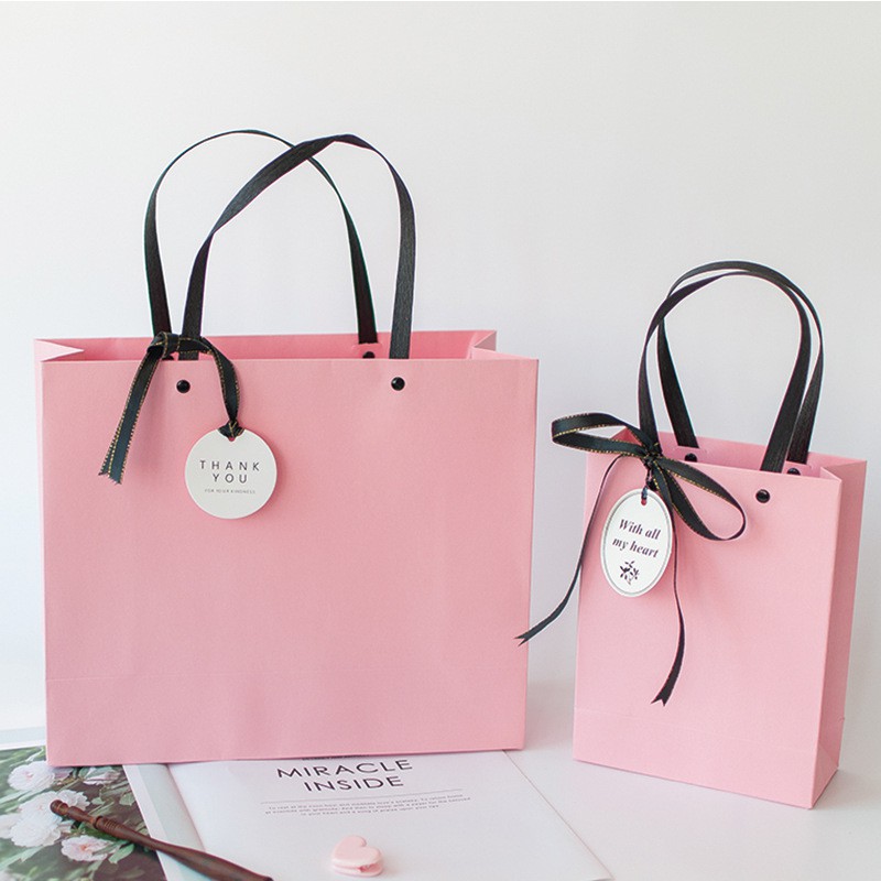 Túi quà giấy kraft màu hồng trơn màu chắc chắn không kèm hộp phong cách vintage phụ kiện quà tặng | BigBuy360 - bigbuy360.vn