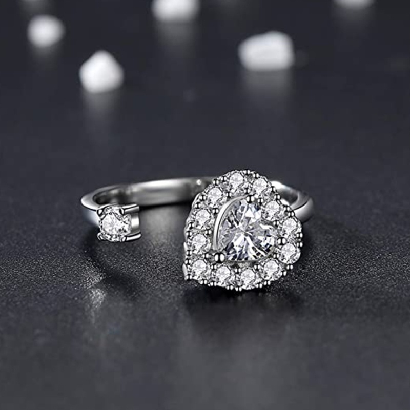 Nhẫn Hình Trái Tim Có Thể Điều Chỉnh Kích Cỡ Dành Cho Nữ